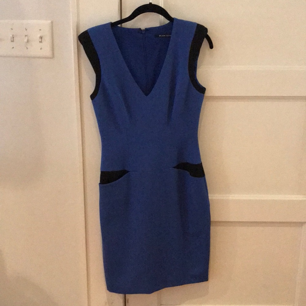 Blue and Black Business Dress